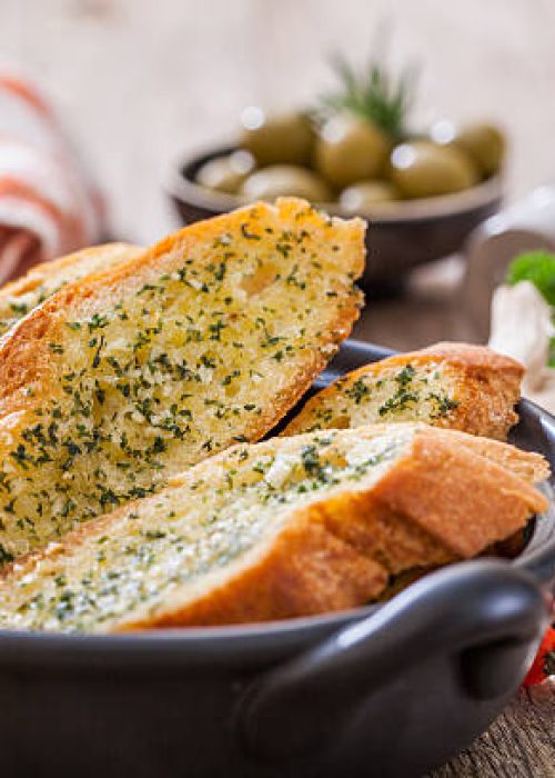 Homemade garlic  bread and herb
